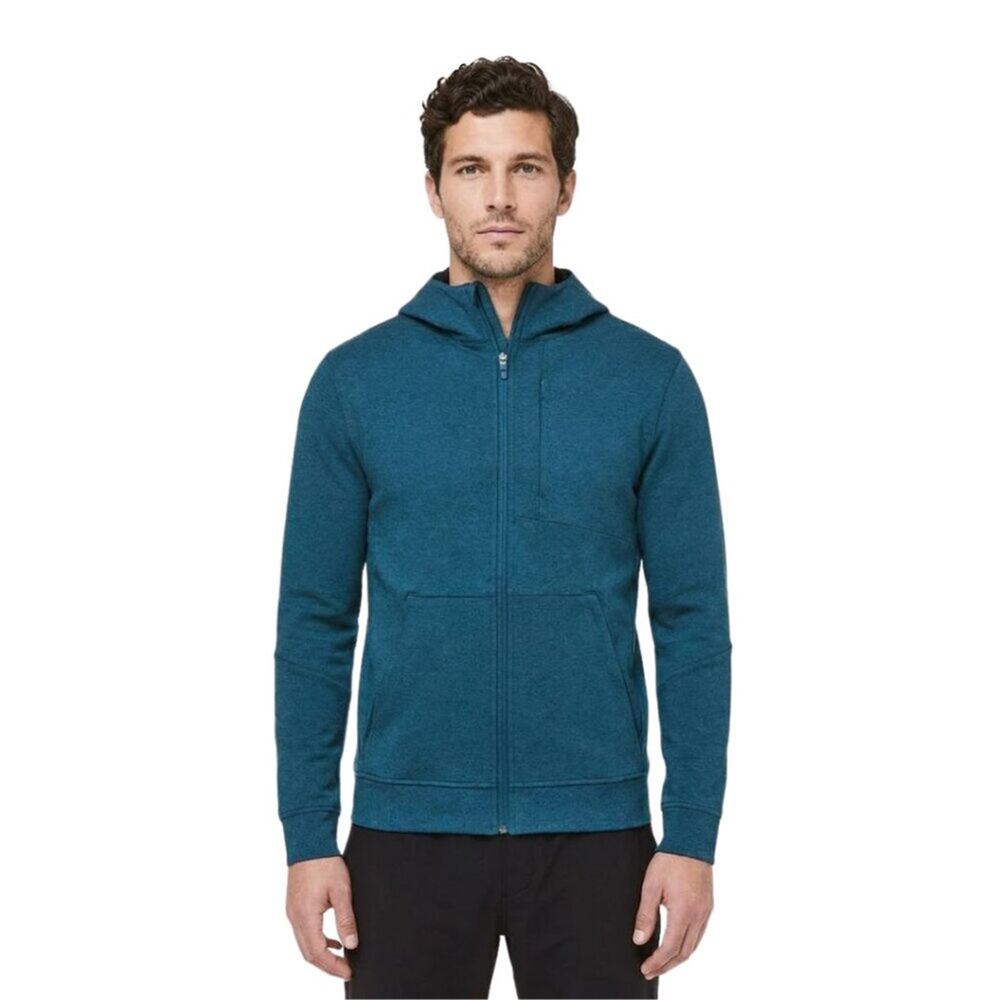 Lululemon City Sweat Zip Hoodie Heathered Poseidon Blue XL Full Zip Active Hoody